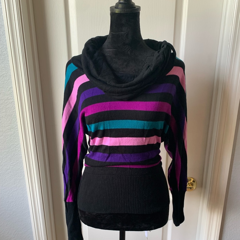 80s Retro Inspired Candies Striped Sweater
